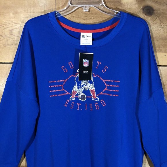 NWT Nike NFL New England Patriots Dri-Fit Crewneck Sweater Mens Size Large Blue - Picture 3 of 13